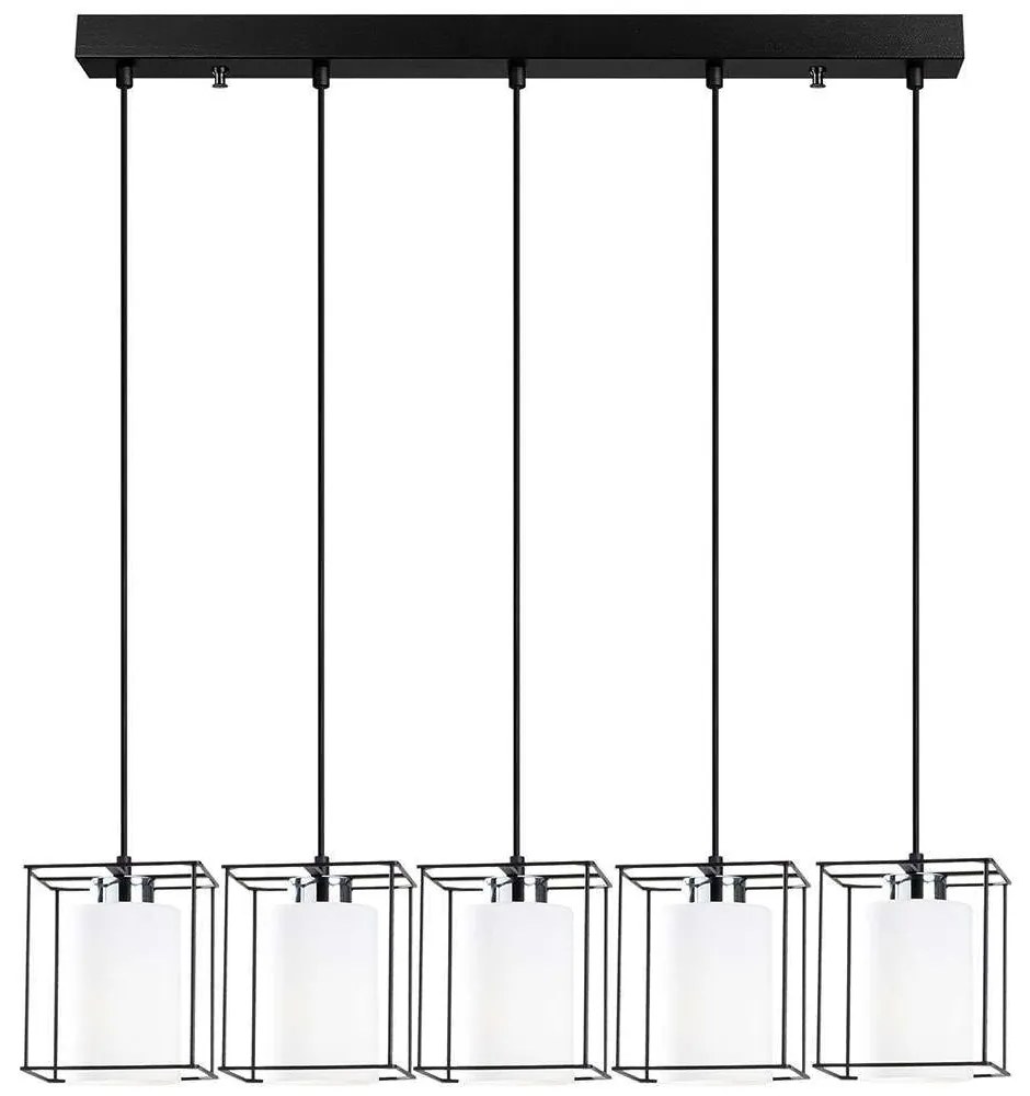 Φωτιστικό Οροφής - Ράγα Swank 521SHN3389 85x15x113cm 5xE27 40W Black-White Opviq