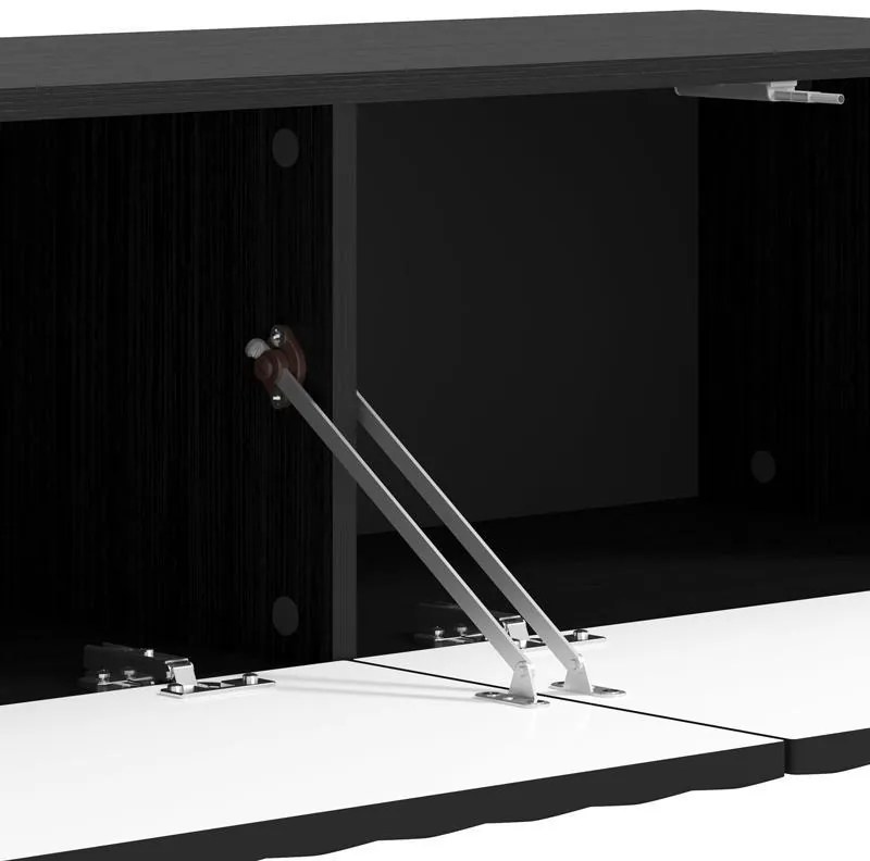 Έπιπλο τηλεόρασης ANTIBES 128 2K2V Μαύρο - Μαύρο ματ 128x42x32εκ. 128x42x32 εκ.