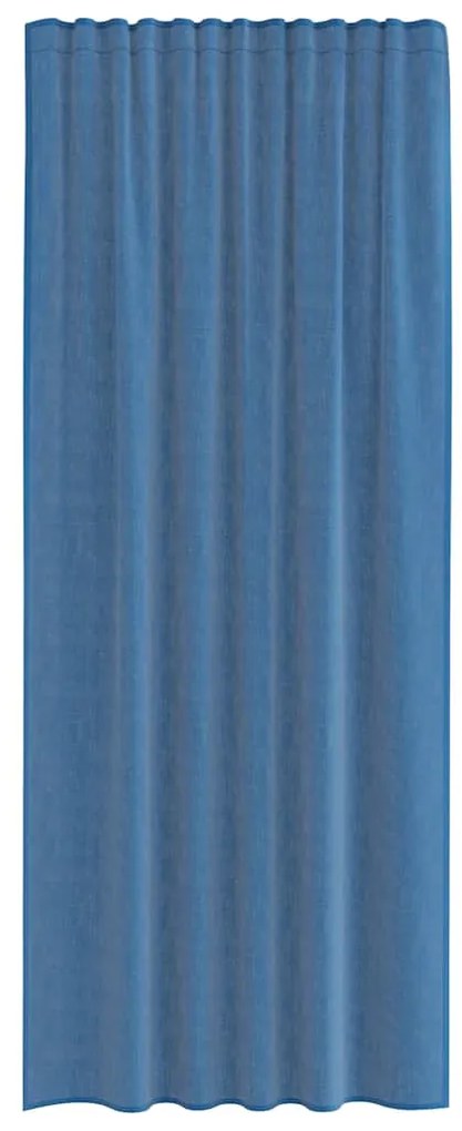 Κουρτίνες Voile με βρόχους 2 τεμάχια Μπλε Ρουά 140x245 εκ. - Μπλε