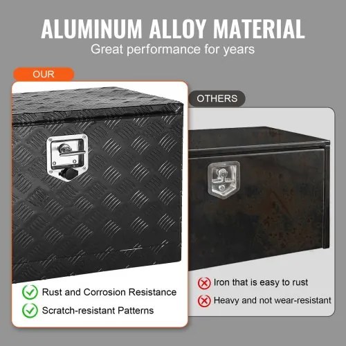 VEVOR Underbody Aluminum Truck Tool Box 36&quot; x 24&quot; x 24&quot; Trailer RV Tool Storage