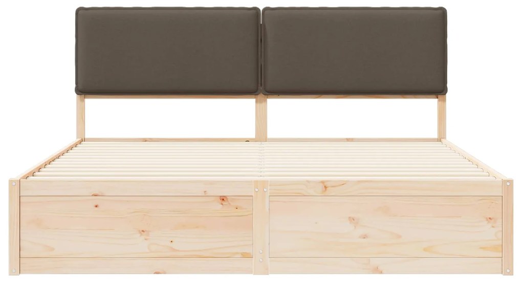 vidaXL Σκελετός Κρεβατιού με Επενδεδυμένο Κεφαλάρι Taupe 200 x 200 cm