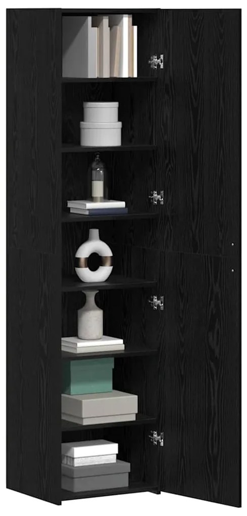vidaXL Highboard Μαύρη δρυς 45 x 42.5 x 185 εκ. Επεξεργασμένο ξύλο