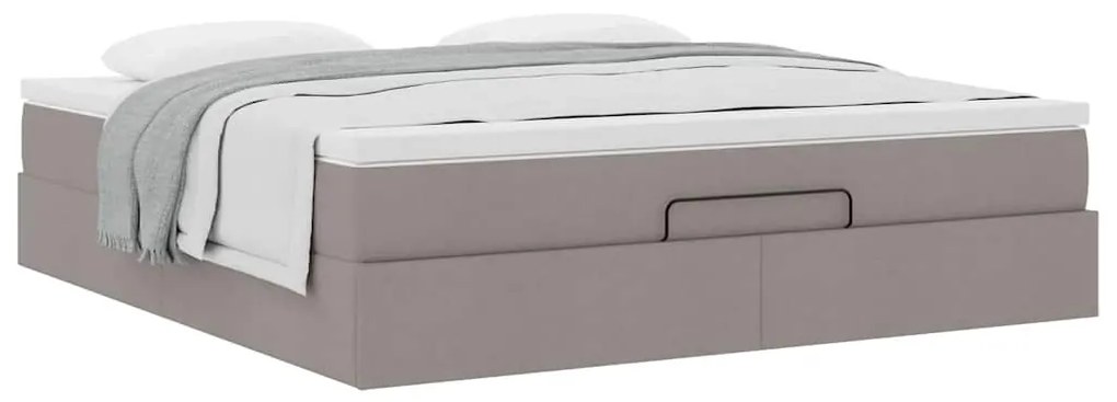 vidaXL Οθωμανικό κρεβάτι με στρώμα Taupe 180x200cm ύφασμα