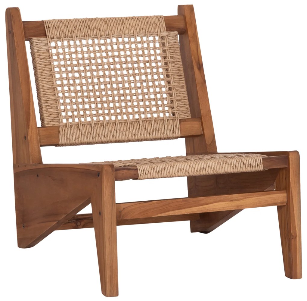 ΚΑΡΕΚΛΑ LOUNGE LUKILLA HM9913 ΞΥΛΟ TEAK ΣΕ ΦΥΣΙΚΟ--ΣΥΝΘ.ΣΧΟΙΝΙ ΜΠΕΖ 55,5x74x65Υεκ.