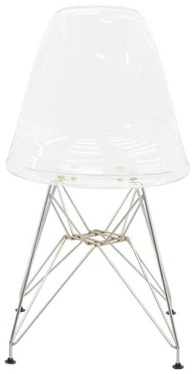 Καρέκλα Adelle pakoworld PP διάφανο-inox πόδι 46x55x81εκ - 292-000014