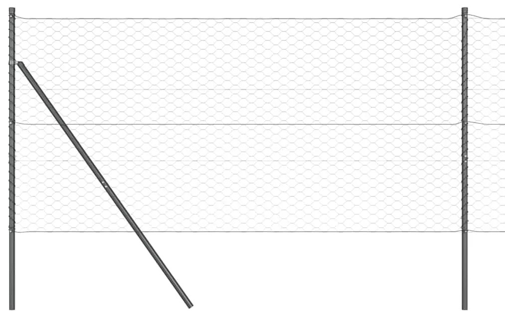 vidaXL Φράχτης με Στήλες. Γκρι 1.2 x 25 m Ατσάλι με επικάλυψη PVC