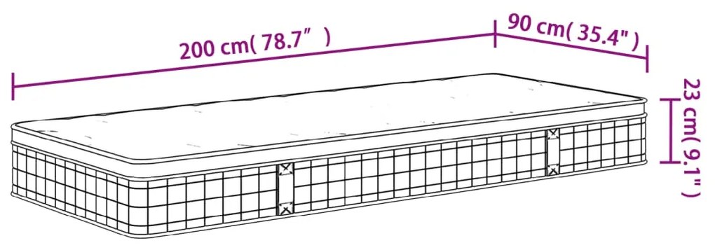 ΣΤΡΩΜΑ ΜΕ BONNELL SPRINGS MEDIUM 90 X 200 ΕΚ. 372940