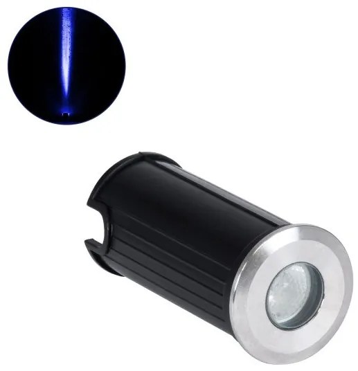 Χωνευτό Σποτ Φωτιστικό Δαπέδου LED 1W IP68 Μπλε-Ίνοξ UNDERGROUND-GENA 90199 Globostar-90199-Inox 90199