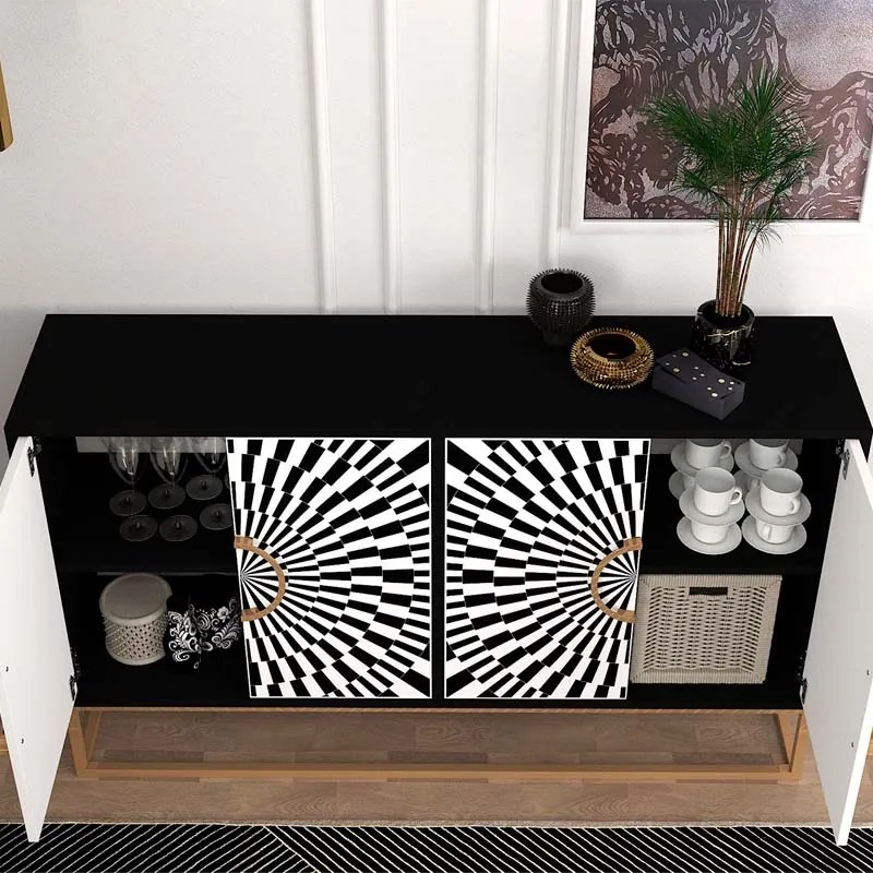 ΜΠΟΥΦΕΣ GRADEL MEGAPAP ΧΡΩΜΑ ΜΑΥΡΟ - ΑΣΠΡΟΜΑΥΡΟ 150X35X83,6ΕΚ.