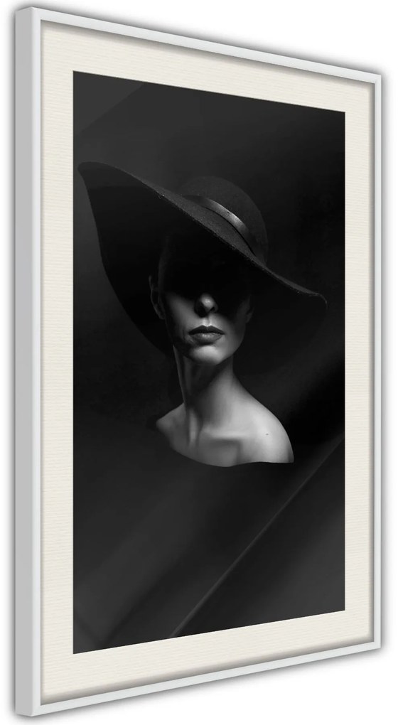 Αφίσα - Woman in a Hat - 40x60 - Χρυσό - Με πασπαρτού