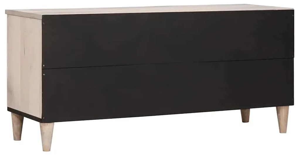 vidaXL Ντουλάπι TV με συρτάρι Λευκό 105 x 33 x 46 εκ Μασίφ ξύλο μάνγκο