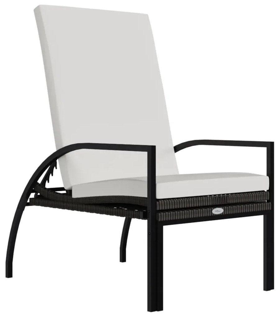 vidaXL Ξαπλώστρες 2 τεμ. Καφέ από Ρατάν Πολυαιθυλενίου με Υποπόδιο