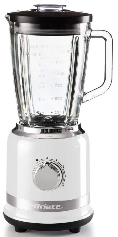 Μπλέντερ Ariete MODERNA 0585/01, 1000W, 4 λεπίδες, 1.5 l, 4 ταχύτητες + παλμός, γυάλινη κανάτα, Λευκό