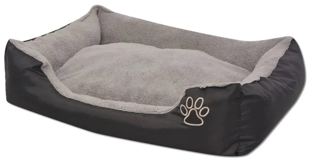 vidaXL Κρεβάτι Σκύλου με Επενδυμένο Μαξιλάρι Μαύρο XXL