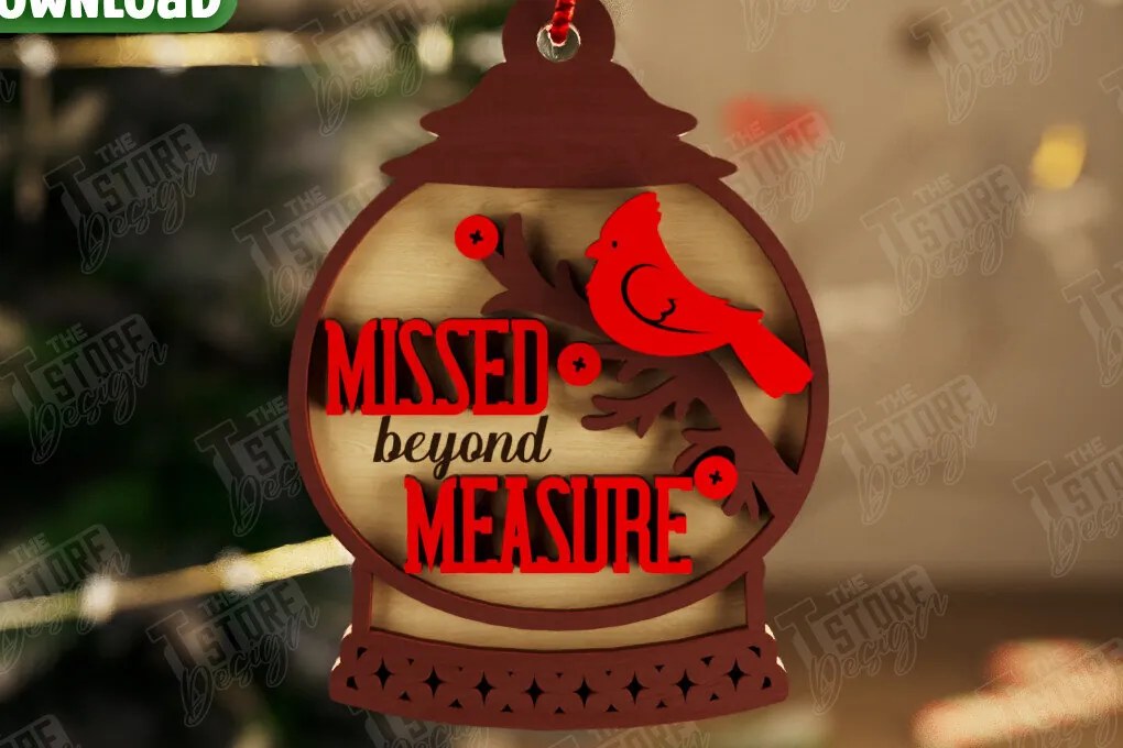 Intra απο ξύλο plywood 3mm-4mm πάχος Χριστουγεννιάτικο στολίδι Cardinal Memorial|CNC Δίασταση 8x8 cm INTRAFABR-107885924