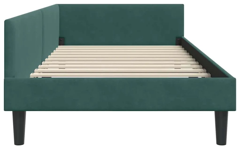 vidaXL Κρεβάτι Γωνίας με κεφαλάρι Σκούρο Πράσινο 90 εκ x 200 εκ