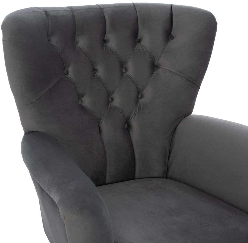 ΠΟΛΥΘΡΟΝΑ ΜΠΕΡΖΕΡΑ Τ. CHESTERFIELD ΒΕΛΟΥΔΟ ΓΚΡΙ 87x88x100 εκ. 87x88x100 εκ.