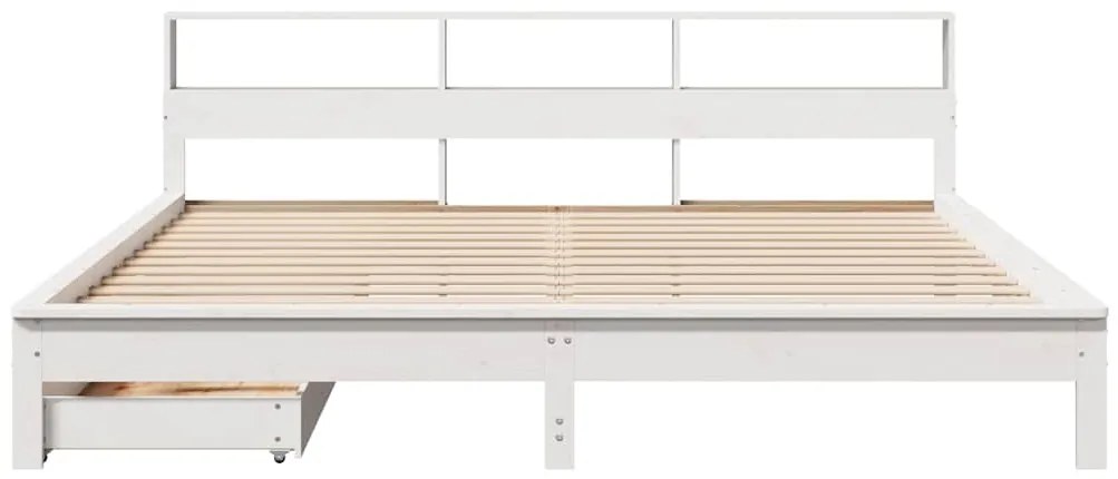 vidaXL Κρεβάτι Βιβλιοθήκη Χωρίς Στρώμα 200x200 εκ Μασίφ Ξύλο Πεύκου