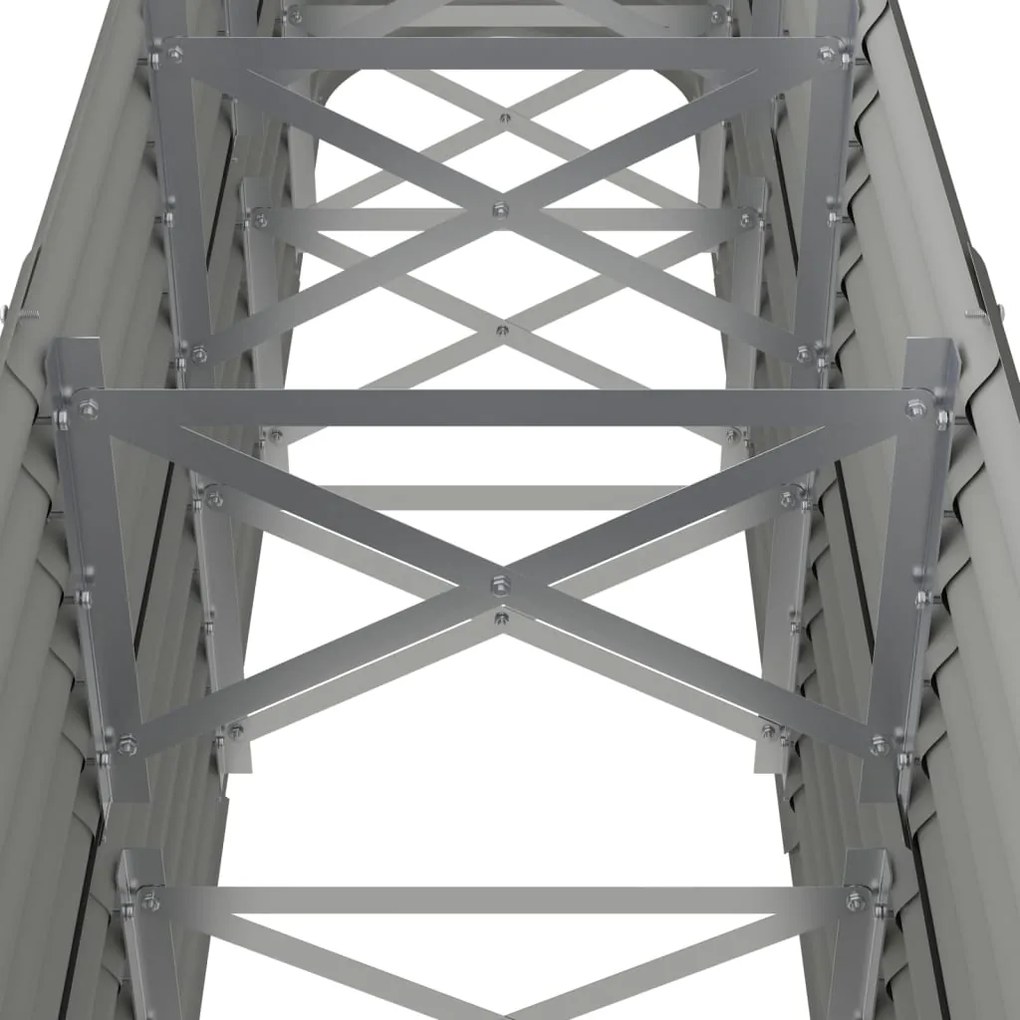 vidaXL Ζαρντινιέρα Γκρι 224x40x68 εκ. Γαλβανισμένος χάλυβας