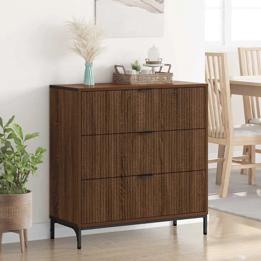 vidaXL Πλαϊνό γραφείο Καφέ δρυς 79.5 x 33 x 82 εκ Επεξεργασμένο ξύλο