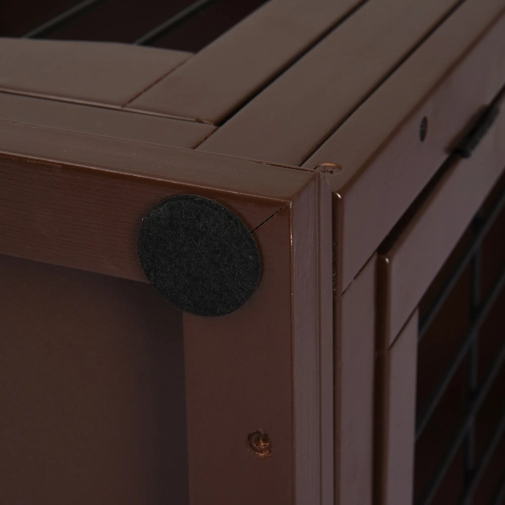 PawHut Κλουβί σκύλου, 2 είσοδοι, κλειδώνει, MDF και μέταλλο, 58,4 x 81,3 x 66 cm, Μαύρο