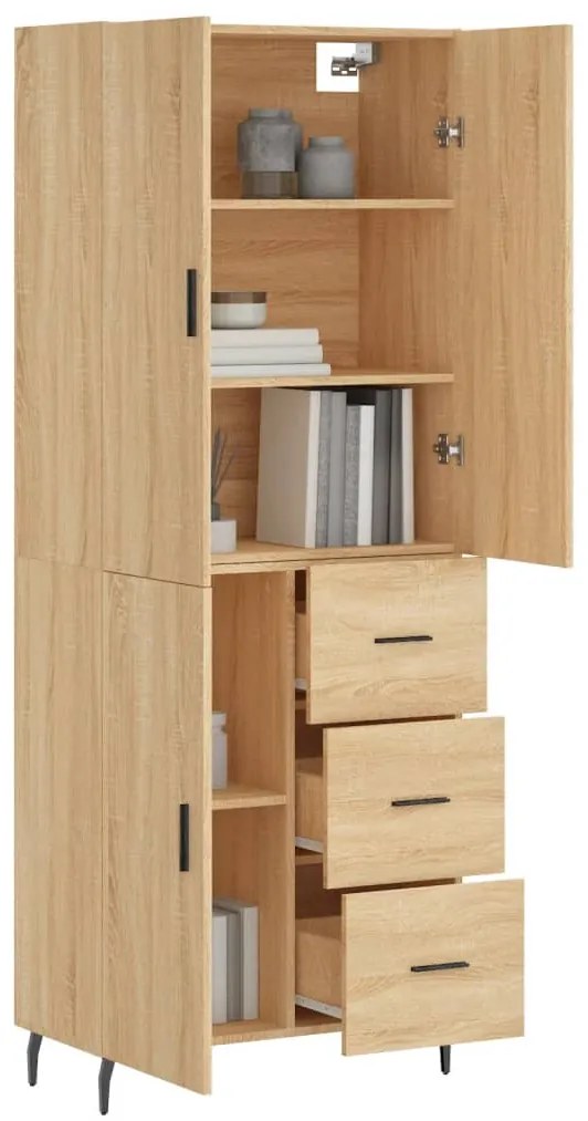 vidaXL Ντουλάπι Sonoma δρυς 69,5 x 34 x 180 εκ. από Επεξεργασμένο Ξύλο