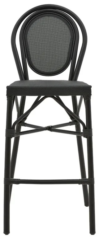 Σκαμπό μπαρ Dezyan pakoworld μαύρο αλουμίνιο-μαύρο textilene 41.5x53.5x116εκ