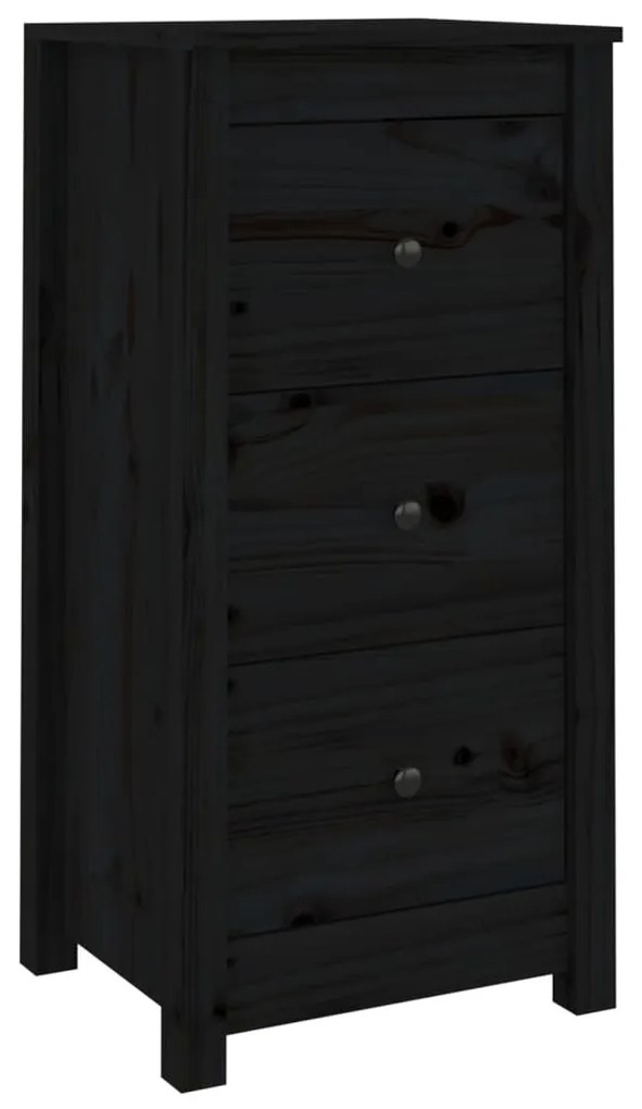 vidaXL Ντουλάπια 2 τεμ. Μαύρα 40x35x80 εκ. από Μασίφ Ξύλο Πεύκου