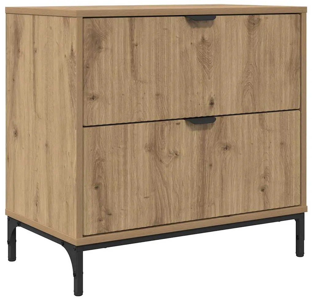 vidaXL Κομοδίνο artisan δρυς 63.5 x 36 x 61 εκ Επεξεργασμένο ξύλο