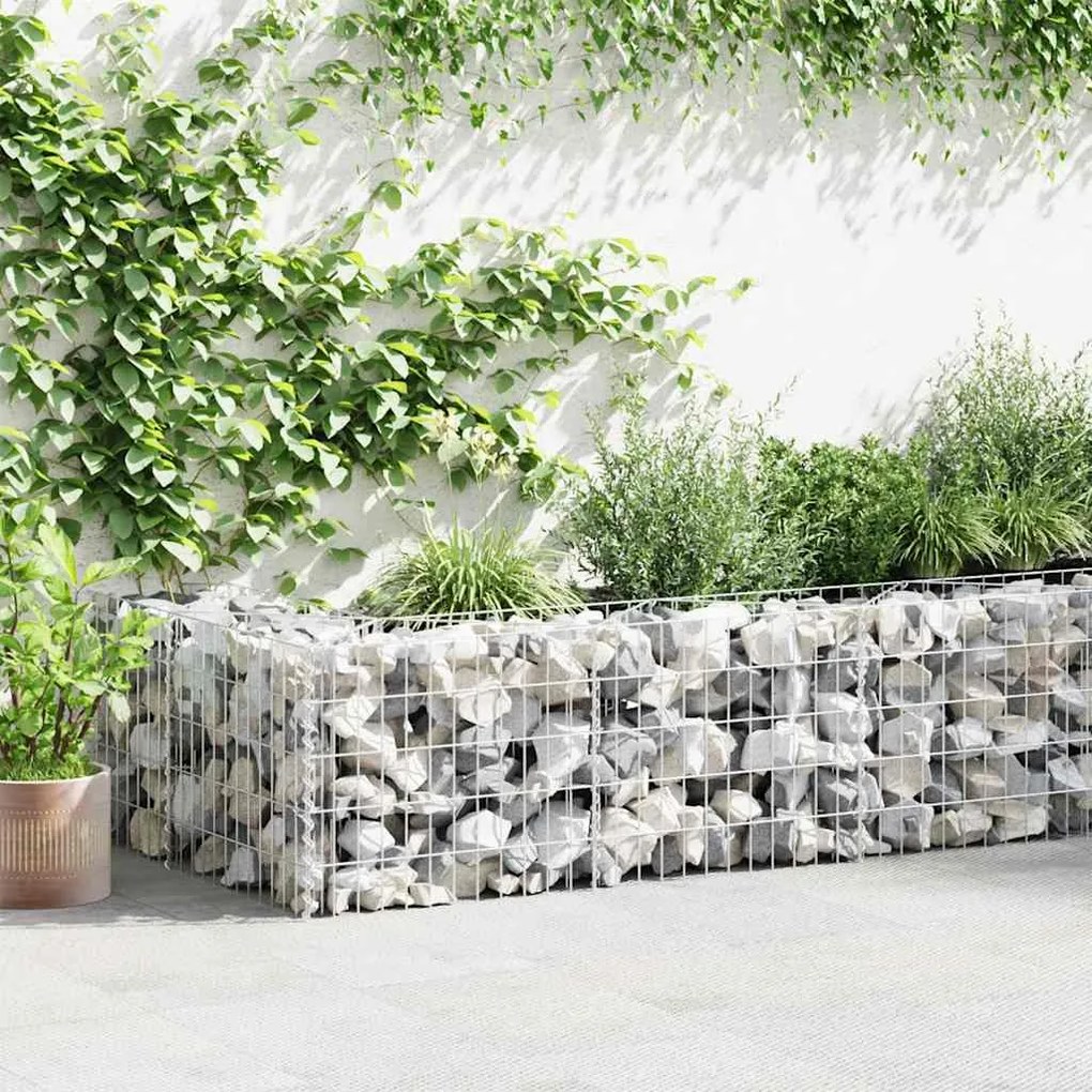 vidaXL Συρματοκιβώτιο Τοίχος 600x50x50 εκ. Γαλβαν. Χάλυβας + Καλύμματα