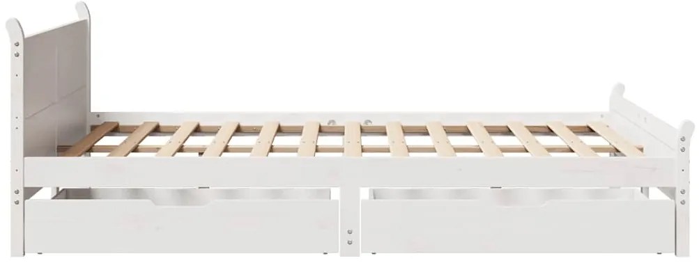 vidaXL Σκελετός Κρεβ. Χωρίς Στρώμα Λευκό 120x200 εκ Μασίφ Πεύκο