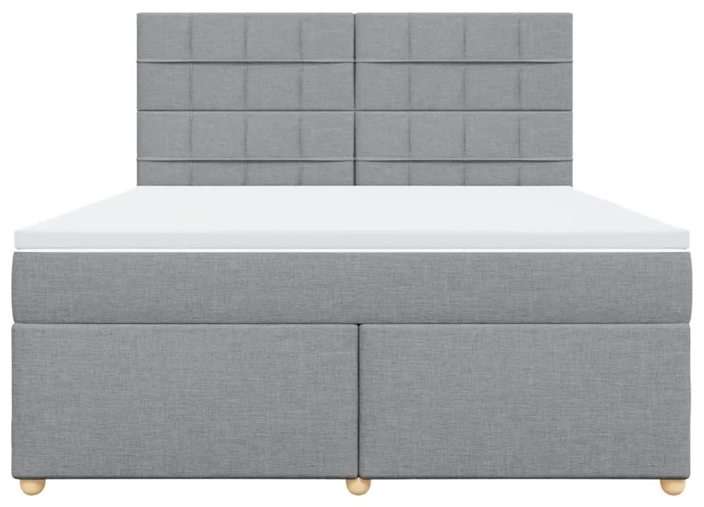 ΚΡΕΒΑΤΙ BOXSPRING ΜΕ ΣΤΡΩΜΑ ΑΝΟΙΧΤΟ ΓΚΡΙ 180X200 ΕΚ. ΥΦΑΣΜΑΤΙΝΟ 3291359