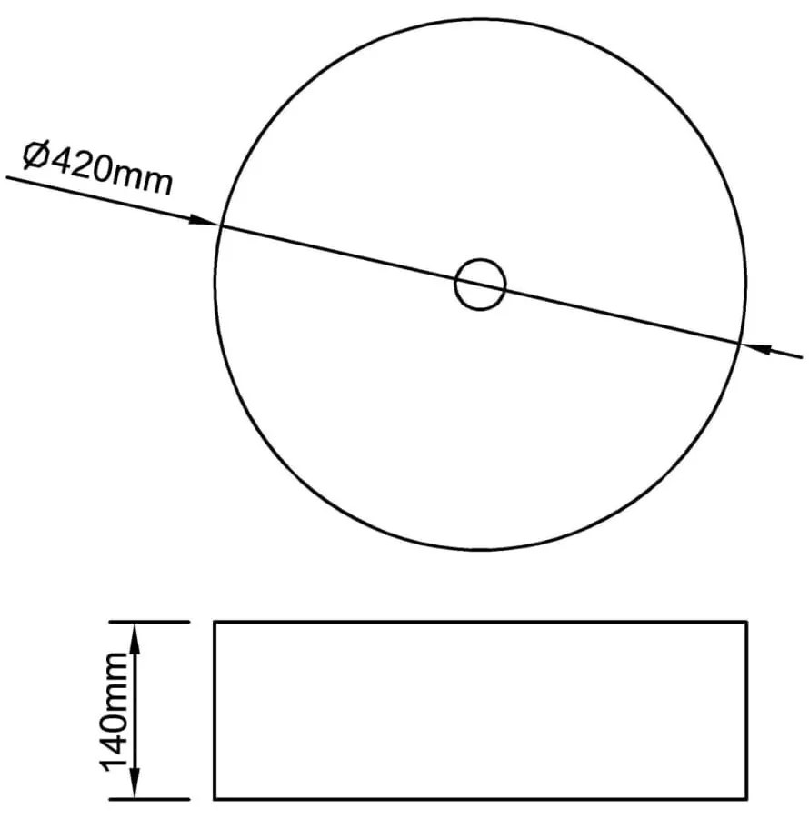 Νιπτήρας Χρυσός 42 x 14 εκ. Κεραμικός - Χρυσό