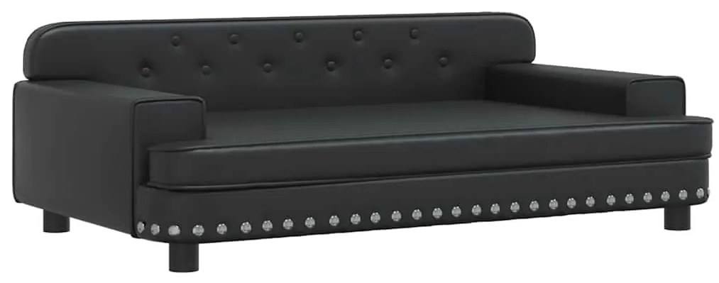 vidaXL Κρεβάτι Σκύλου Μαύρο 90 x 53 x 30 εκ. από Συνθετικό Δέρμα