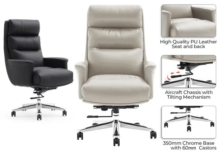 Καρέκλα γραφείου διευθυντή Nagal PU σε μπεζ απόχρωση 71x73x117-123εκ 71x73x123 εκ.