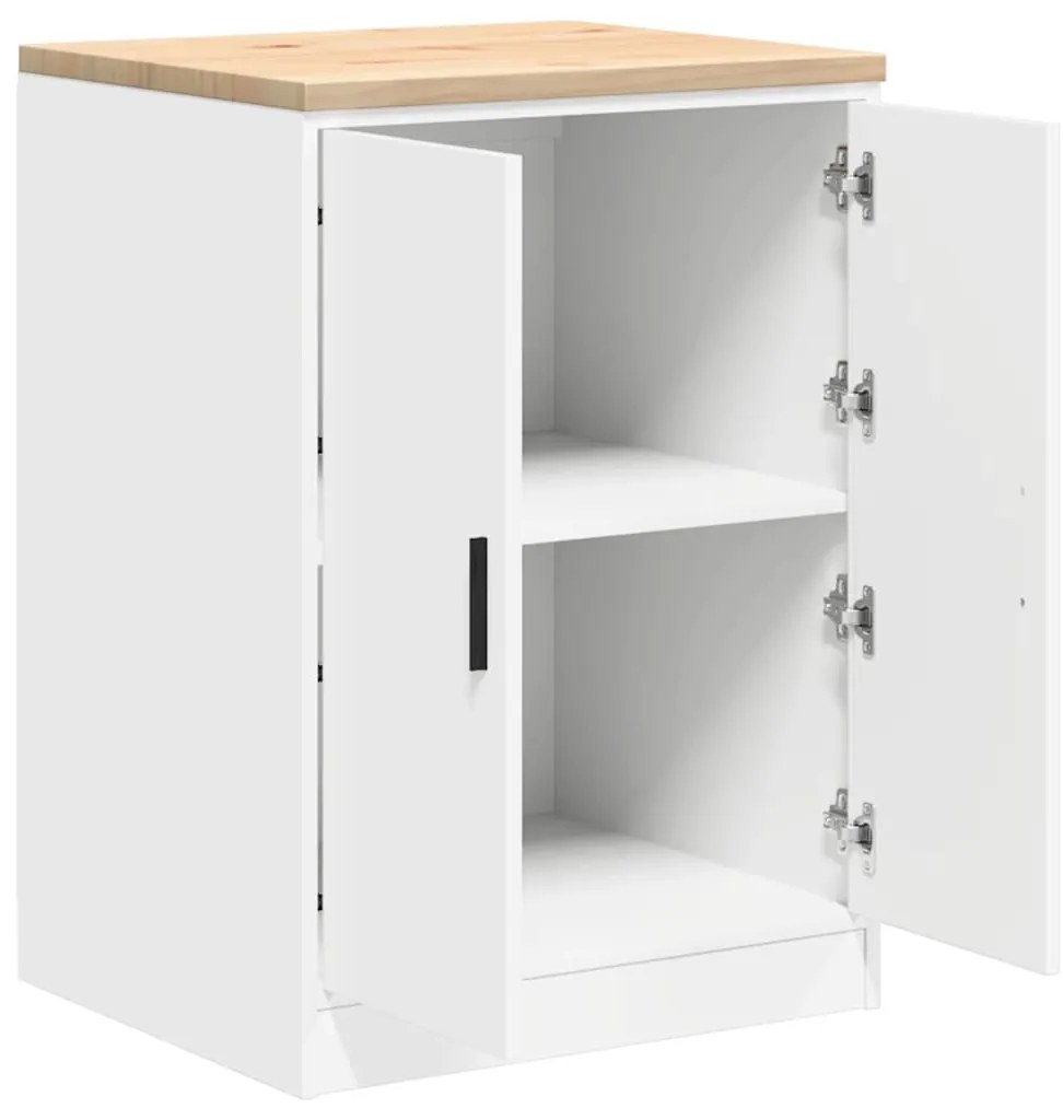 vidaXL ντουλάπι αποθήκευσης γκαράζ Λευκό 60x51x85 εκ μασίφ ξύλο πεύκο