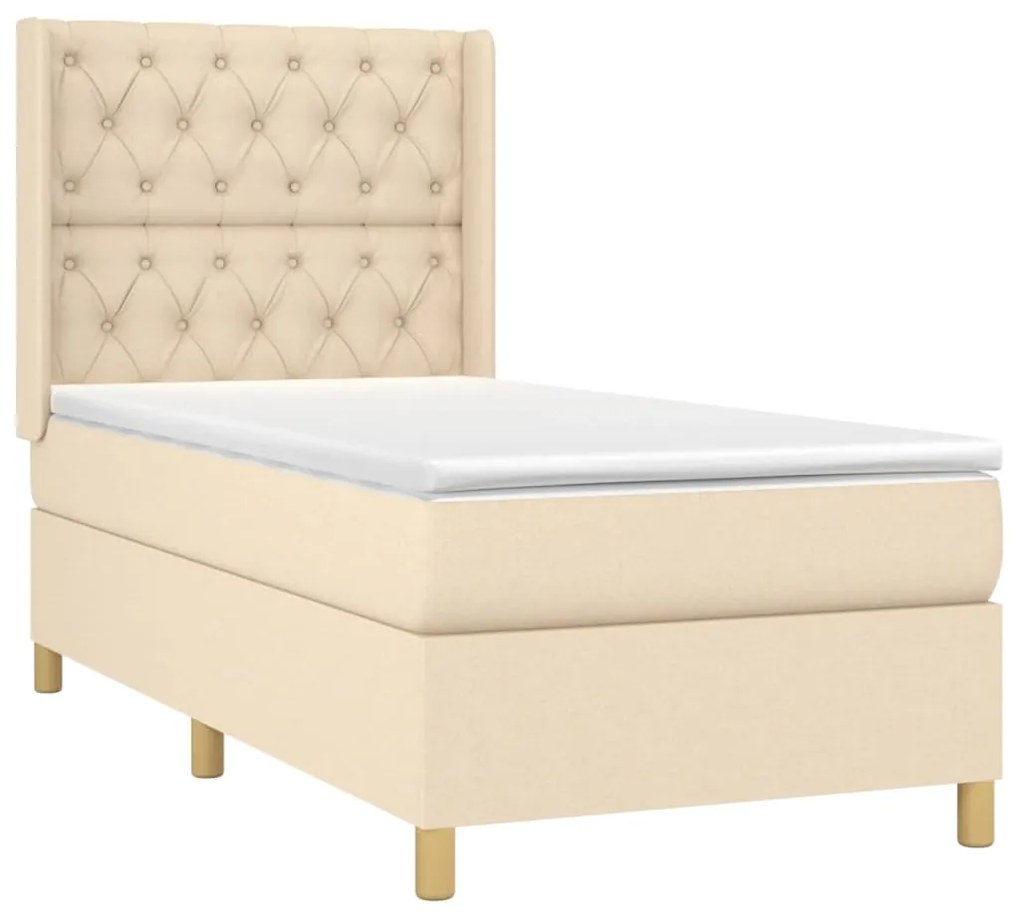 ΚΡΕΒΑΤΙ BOXSPRING ΜΕ ΣΤΡΩΜΑ ΚΡΕΜ 80 X 200 ΕΚ. ΥΦΑΣΜΑΤΙΝΟ 3132190