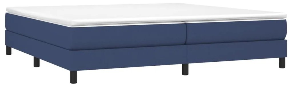 Κρεβάτι Boxspring με Στρώμα Μπλε 200x200 εκ. Υφασμάτινο - Μπλε