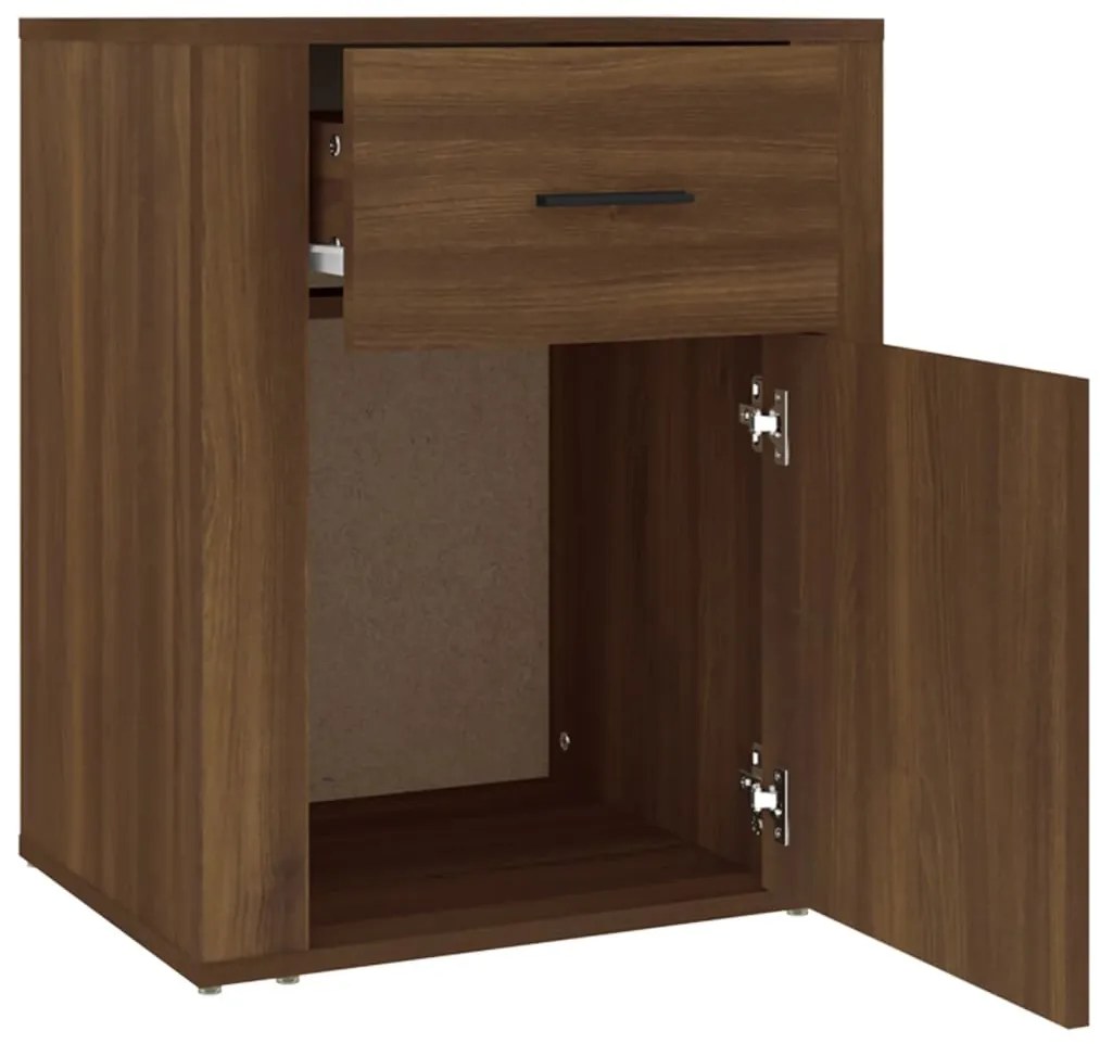 vidaXL Κομοδίνο Καφέ Δρυς 50x36x60 εκ. από Επεξεργασμένο Ξύλο