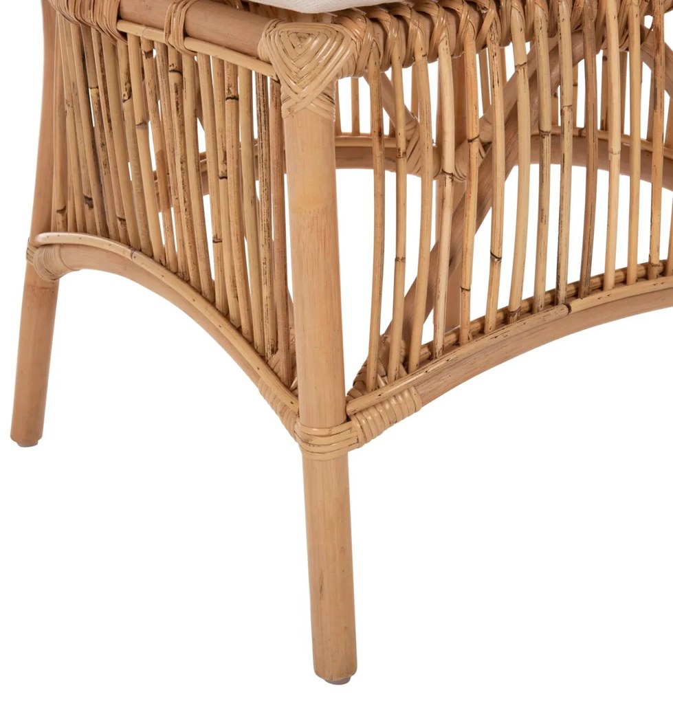 Καρέκλα THALIN Rattan σε Φυσικό και Μαξιλάρι Λευκό 53x58x91Υεκ. 53x58x91 εκ.