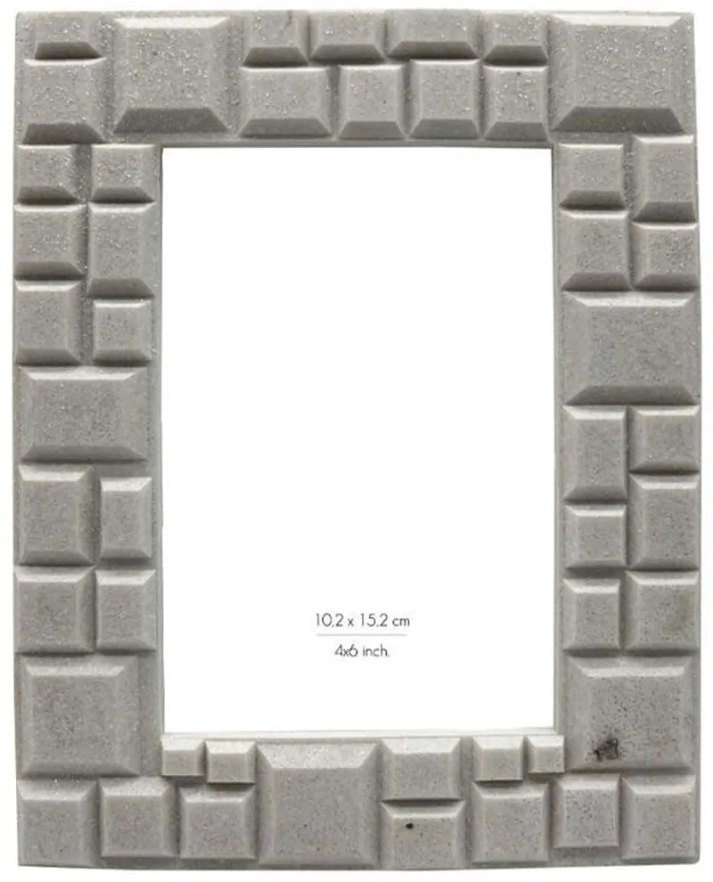 Κορνίζα Cubic 031478 10x15cm White Γυαλί,Polyresin