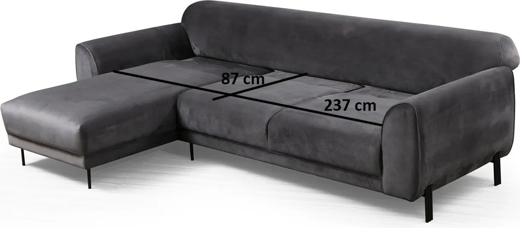 Corner Sofa-Bed Image Corner Left ( Chl-3R ) - Anthracite Anthracite
