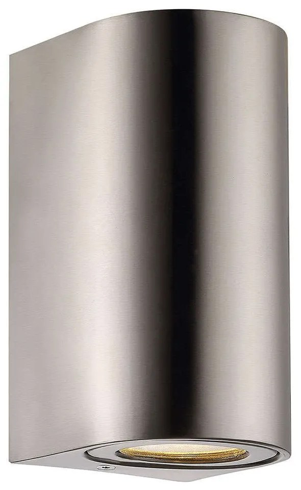 Φωτιστικό Τοίχου Canto Maxi 2 49721034 10x8,7x17cm 2xGU10 28W IP44 Steel Nordlux Stainless Steel