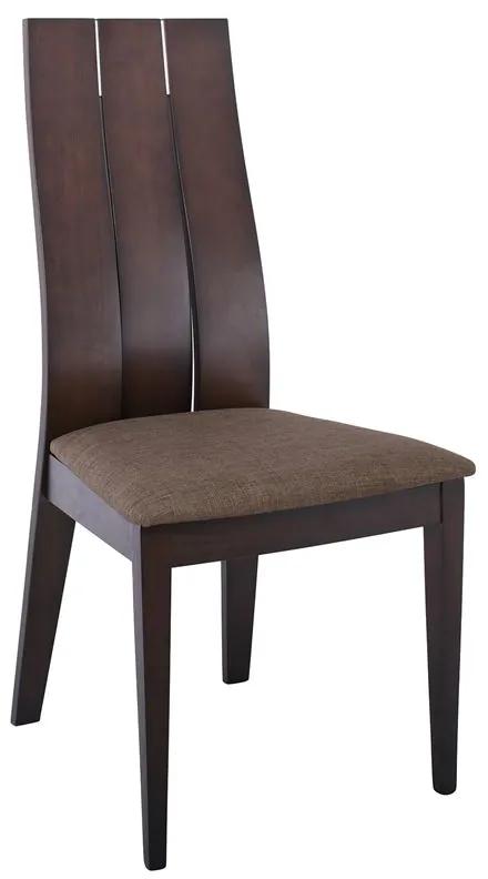 SAMBER Καρέκλα, Οξιά Καρυδί Burn Beech, Ύφασμα Καφέ  50x57x101cm [-Καρυδί/Μπεζ-] [-Ξύλο/Ύφασμα-] Ε7867,1