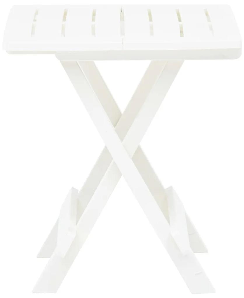 vidaXL Τραπέζι Κήπου Πτυσσόμενο Λευκό 45 x 43 x 50 εκ. Πλαστικό