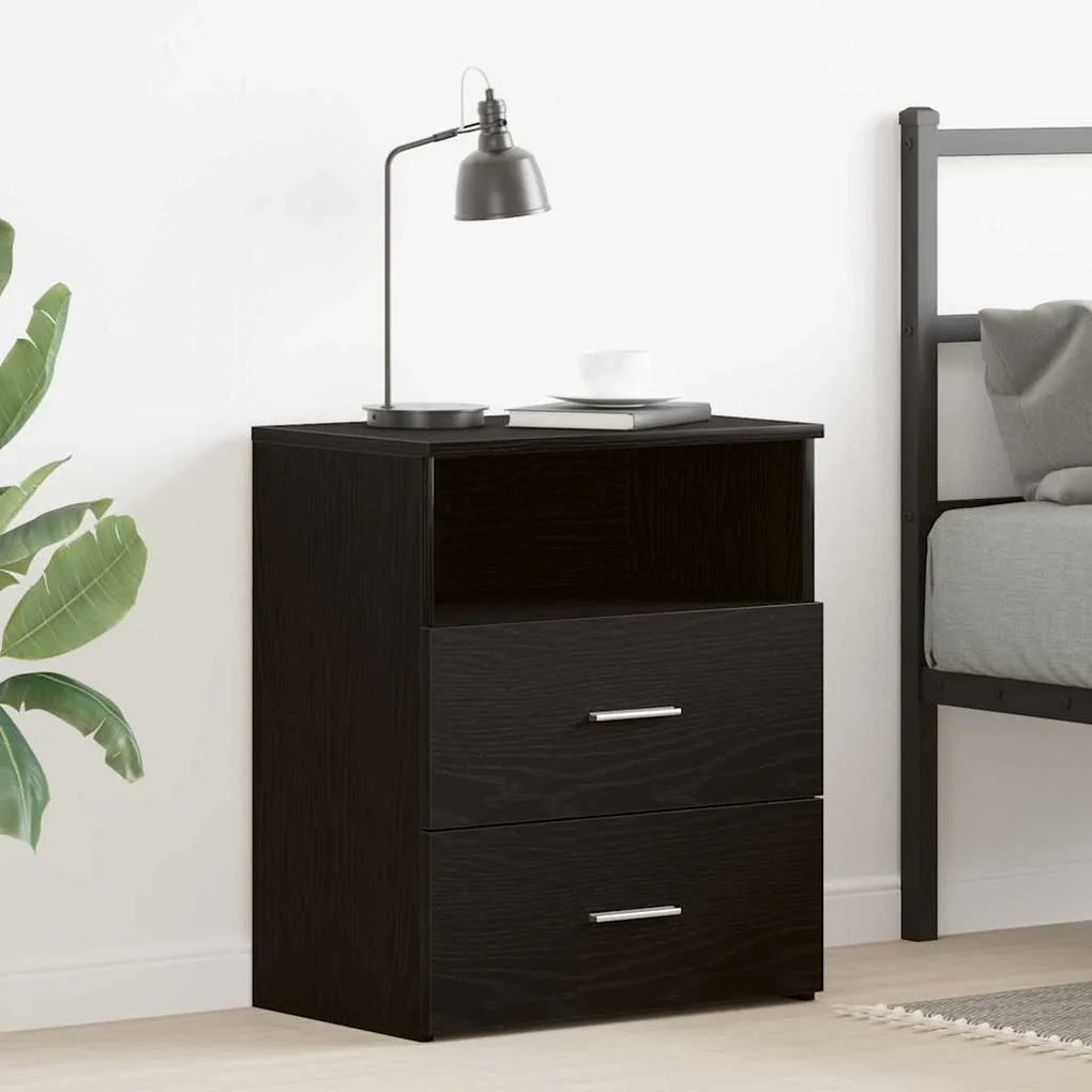 vidaXL Κομοδίνο Μαύρη δρυς 50 x 32 x 60 εκ. Επεξεργασμένο ξύλο
