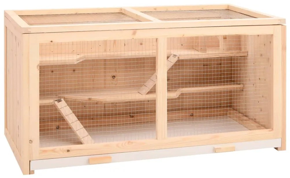 vidaXL Κλουβί Χάμστερ 104 x 52 x 54 εκ. από Μασίφ Ξύλο Ελάτης