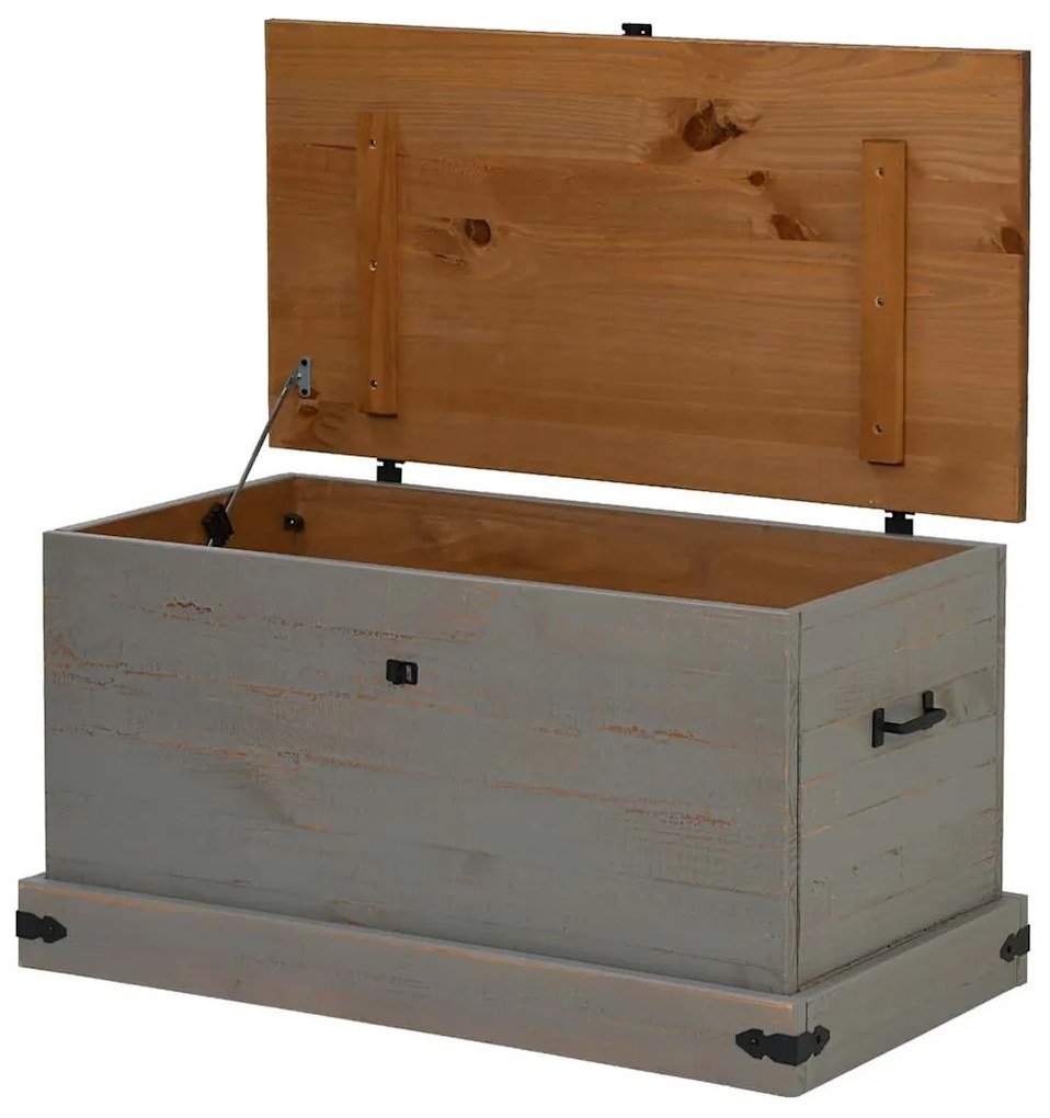 Σεντούκι αποθήκευσης HALDEN γκρι 91x48x47 cm μασίφ ξύλο πεύκο - Γκρι