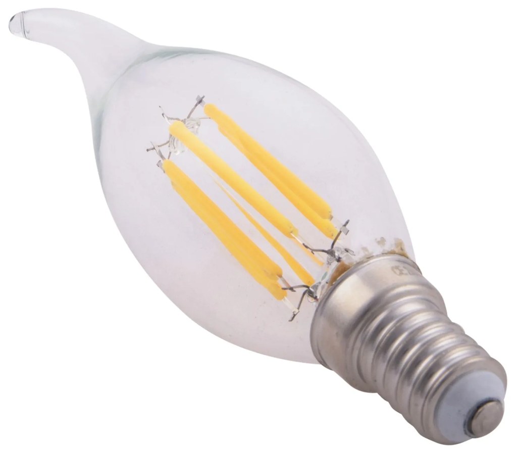 Λαμπτήρας Στυλ Φλόγα Led Filament 6w E14 3000k Διάφανο Dimmable