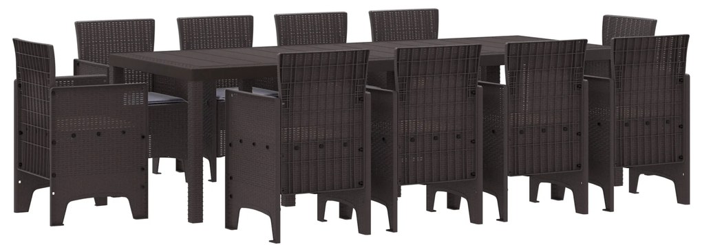 vidaXL Σετ Επίπλων Κήπου 11 pcs Καφέ 250 x 100 x 73 εκ